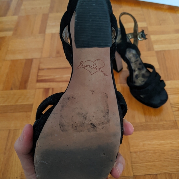 Sam Edelman's black Suede heels size 6.5 - Picture 2 of 2